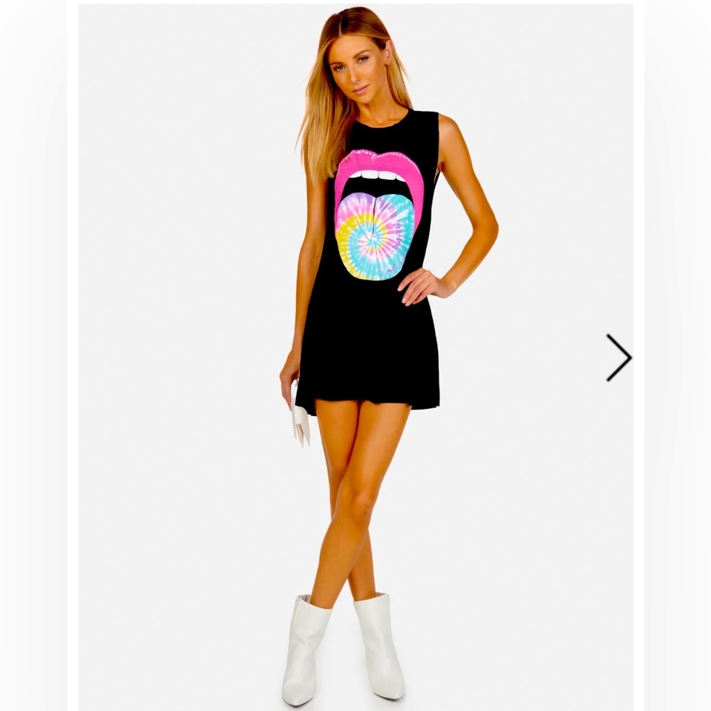 Lauren Moshi Deanna Tie Dye Tongue in Black- Large